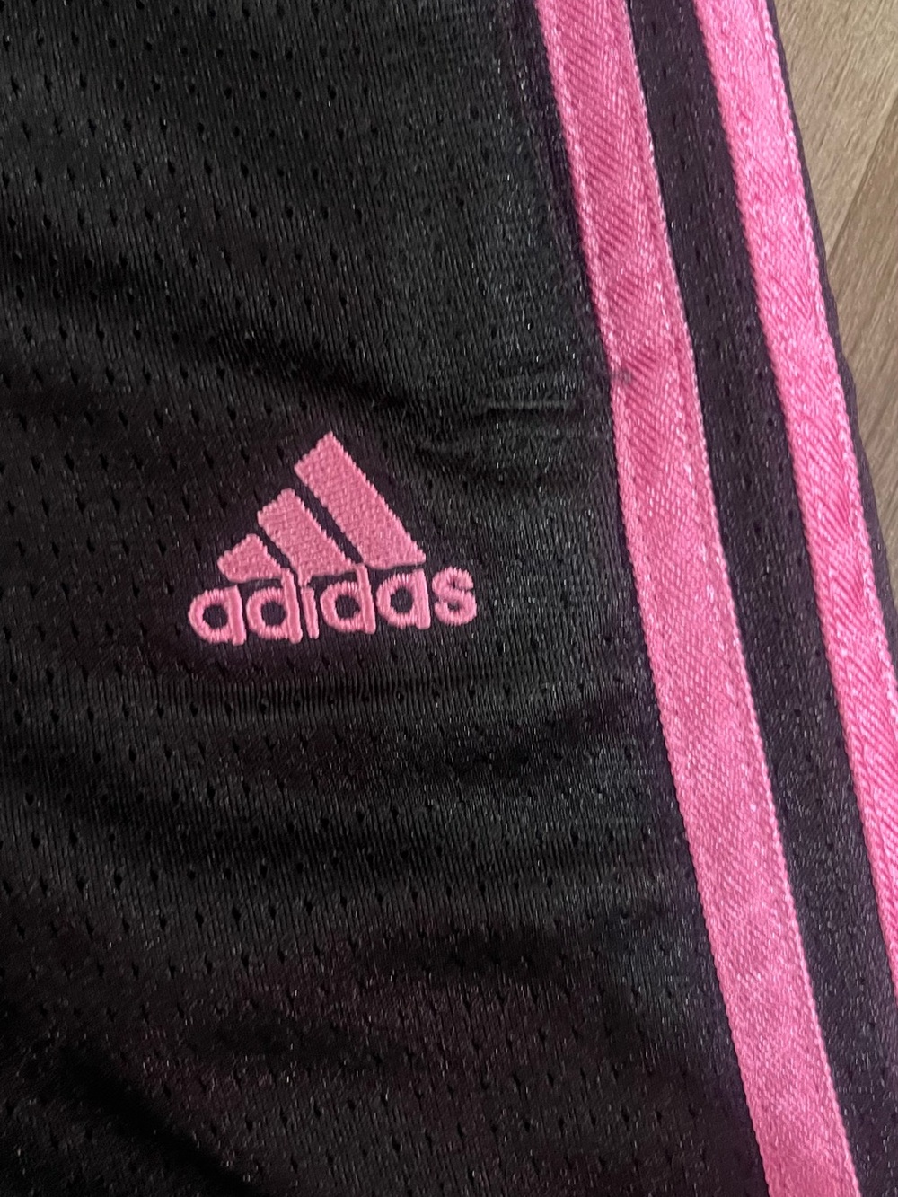 adidas Black Sweatpants with Pink Side Stripes - Picture 4 of 5